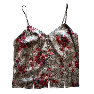 VTG VALERIE STEVENS Spaghetti Strap Tank Top Size M Indie 90s Y2K Classic Casual